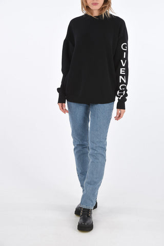 oversized crew-neck sweater with cut out details