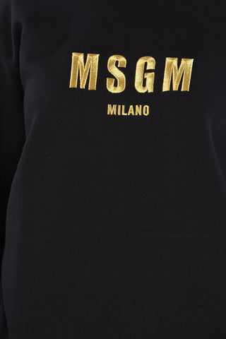 felpa girocollo con ricamo