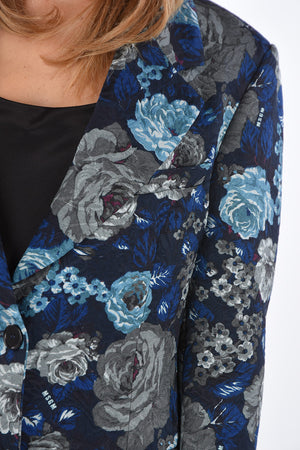 1 Button Floral Pattern Blazer