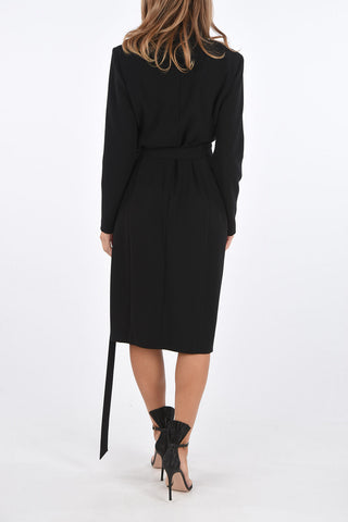 Crossed SUEZ Dress with Belt and Ruffle