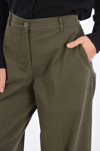 stretch cotton wide leg MAMI pants