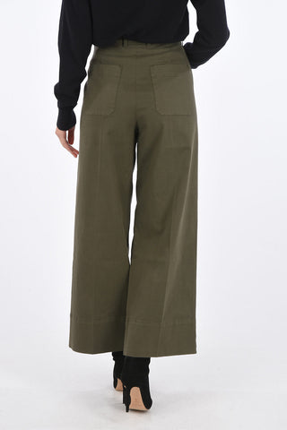 stretch cotton wide leg MAMI pants