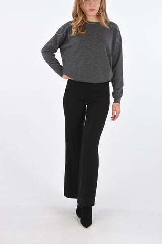 wool drawstring waist palazzo pants