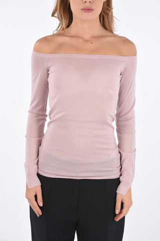 virgin wool square neck sweater