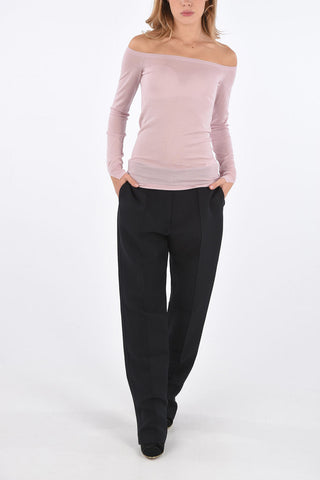 virgin wool square neck sweater