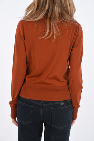 maglia tie-neck in lana vergine