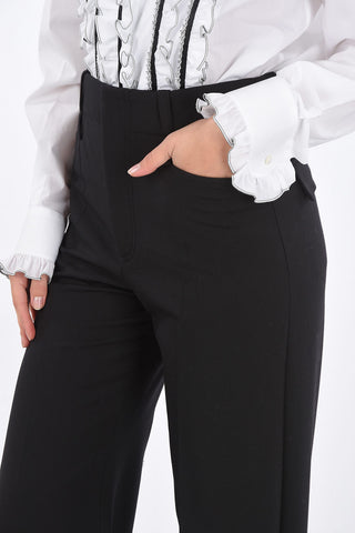 Pantaloni a Palazzo con Passanti e Chiusura a Scomparsa