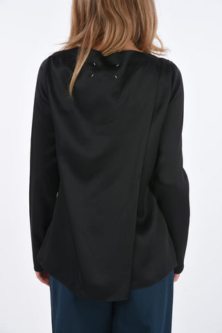 MM1 Satin Draped Blouse