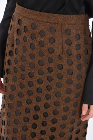 MM1 Perforated Wool Longuette with Back Slit