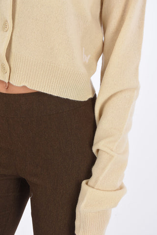 cashmere cropped cardigan