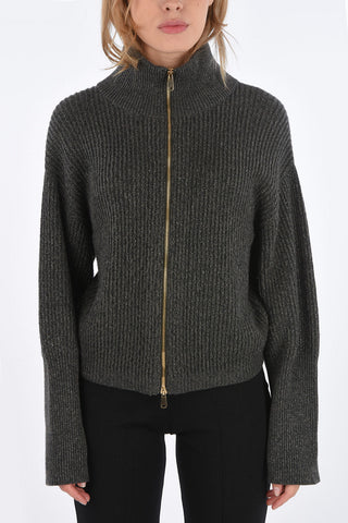 Glitter cardigan with zip closure
