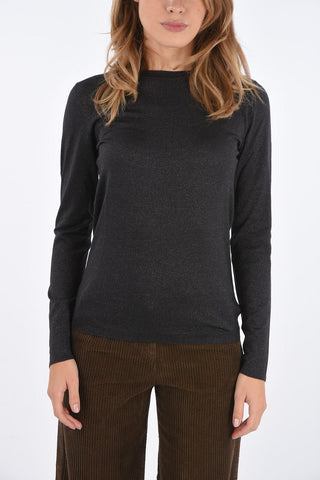 glittered crew-neck sweater