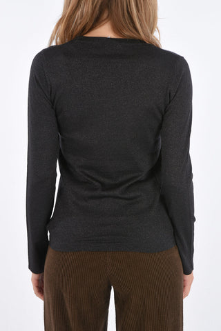 glittered crew-neck sweater