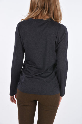 glittered crew-neck sweater
