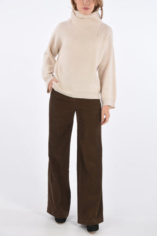 Maglia oversized a costine