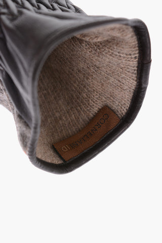 Leather Virgin wool Touch Gloves
