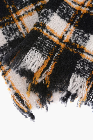 Checked UNICE Scarf with Fringe
