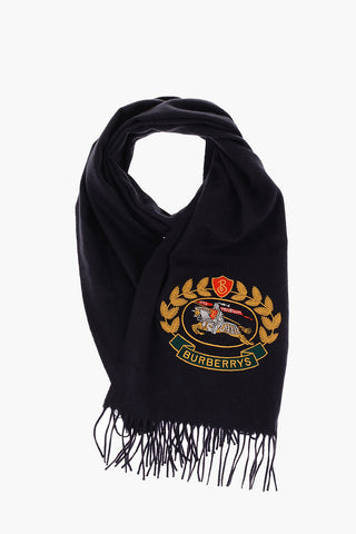 shmere LARGE CREST Scarf with Embroidery