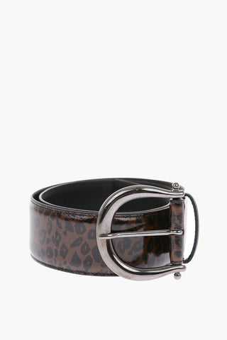 50mm cheetah-print leather belt