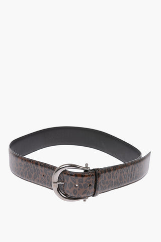 50mm cheetah-print leather belt