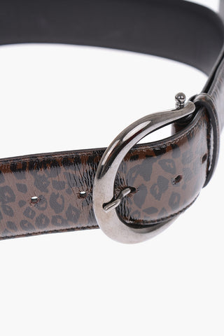 50mm cheetah-print leather belt