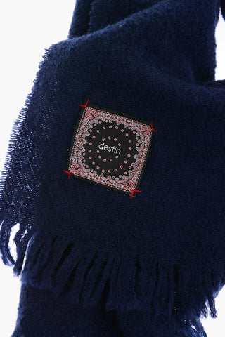 fringed SOLID FLEECY scarf