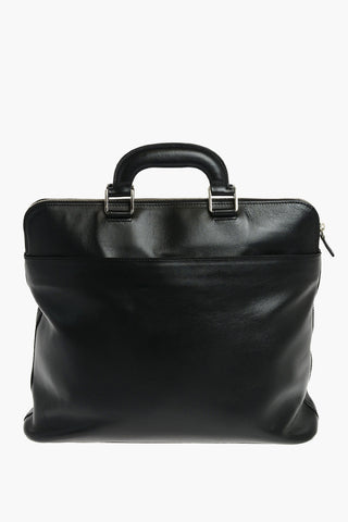 Zipped Leather Business Bag