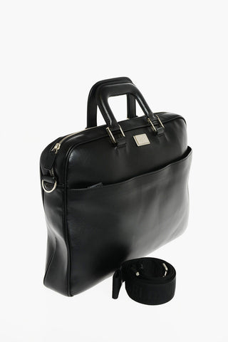 Zipped Leather Business Bag