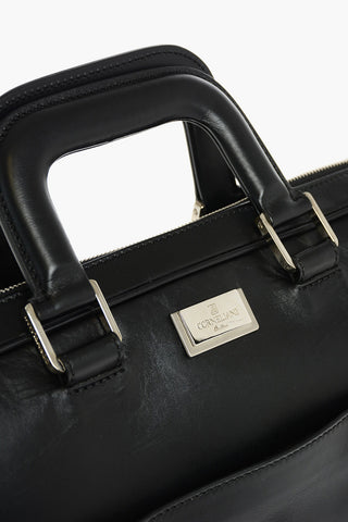 Zipped Leather Business Bag
