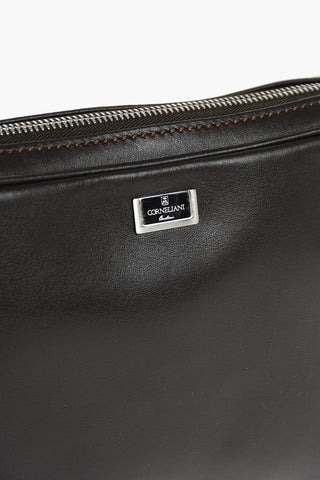 Leather Single-comparted Pochette with Cuff