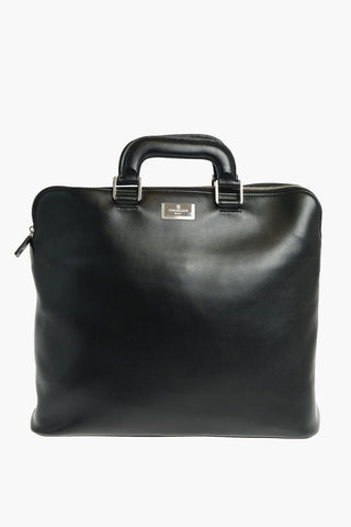 Zipped Leather Business Bag