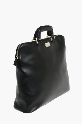 Zipped Leather Business Bag