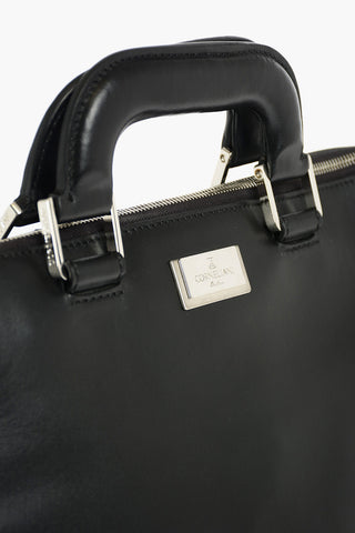Zipped Leather Business Bag
