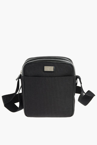 Borsello a Tracolla con Zip e Inserti in Pelle