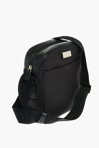 Borsello a Tracolla con Zip e Inserti in Pelle
