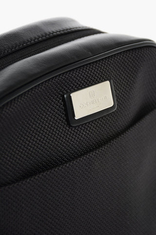 Borsello a Tracolla con Zip e Inserti in Pelle