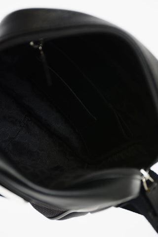 Borsello a Tracolla con Zip e Inserti in Pelle