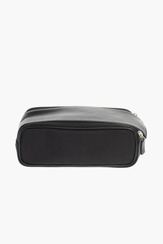 Double Zip Beauty Case with Leather Inserts