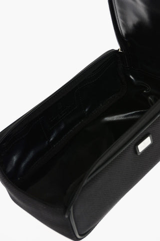 Double Zip Beauty Case with Leather Inserts