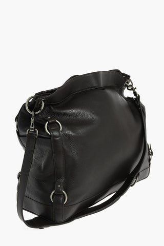Textured Leather Crossbody Travel Bag