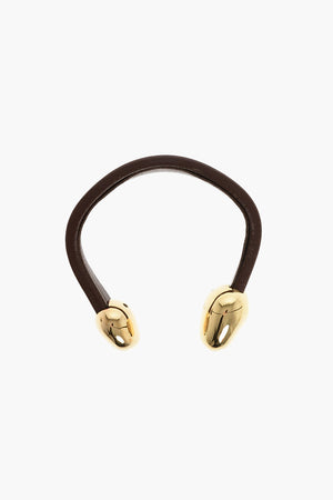leather cuff bracelet with brass details