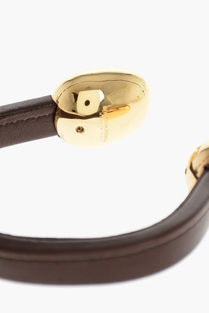 leather cuff bracelet with brass details