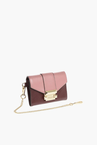 leather card holder with removable chain