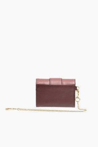 leather card holder with removable chain