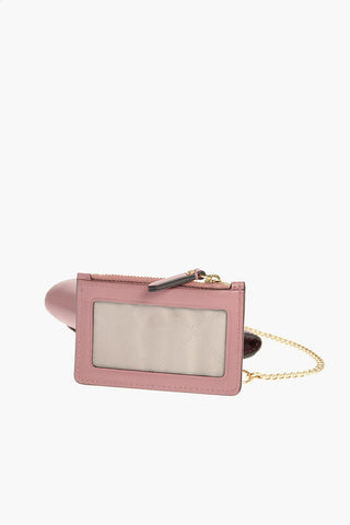 leather card holder with removable chain