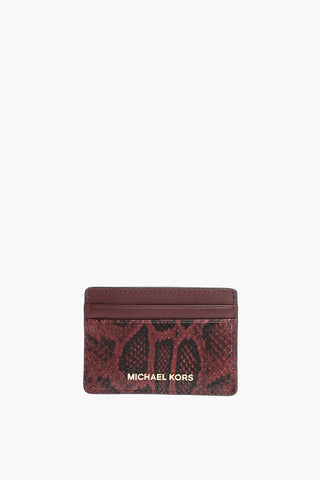 MICHAEL snake print leather card holder