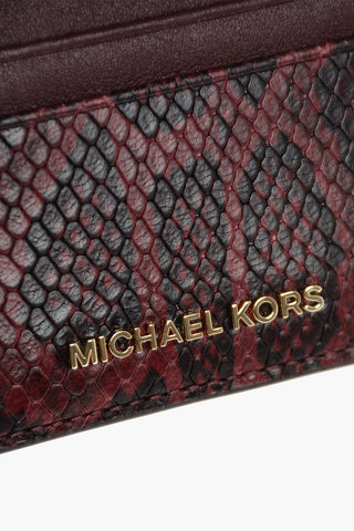 MICHAEL snake print leather card holder