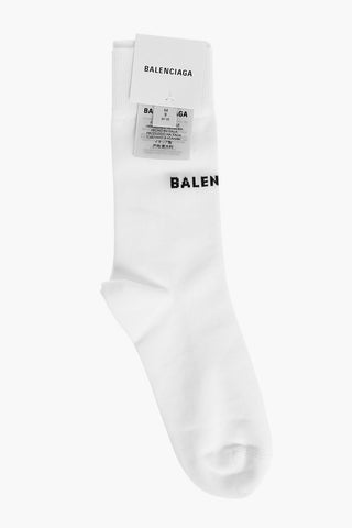 Stretch Cotton Socks with Embroidered Logo