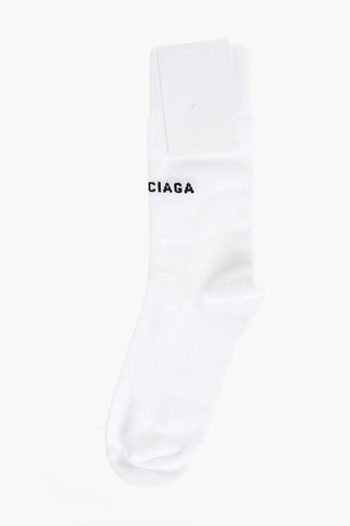 Stretch Cotton Socks with Embroidered Logo