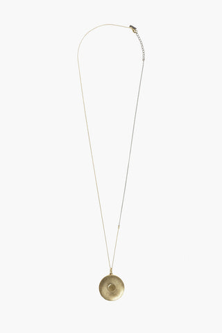 brass necklace with medallion